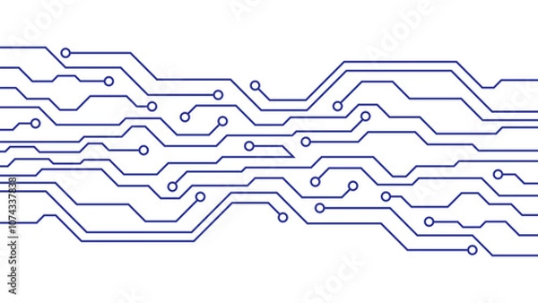 Fototapeta Abstract modern creative blue circuit board technology background eps 10 vector.