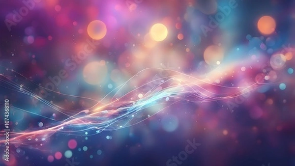 Fototapeta A vibrant abstract background with swirling colors and bokeh effects.