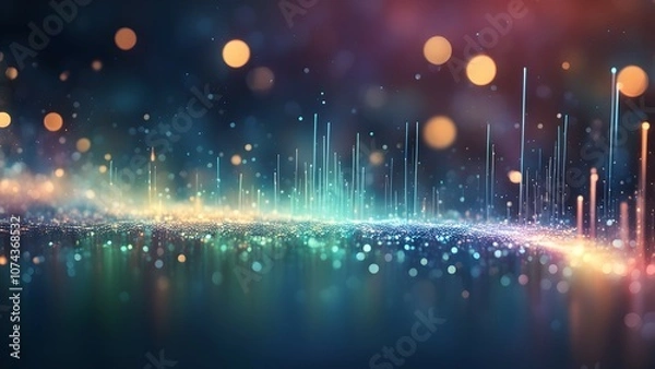 Fototapeta A vibrant abstract representation of sound waves and light, creating a dynamic visual effect.