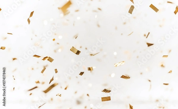 Fototapeta Golden confetti seamless background image generated by AI