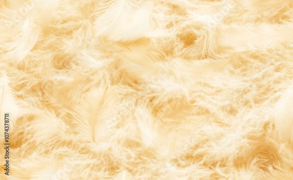 Fototapeta White feather seamless background image generated by AI