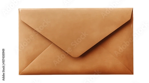 Fototapeta  Brown envelope isolated transparent on white background
