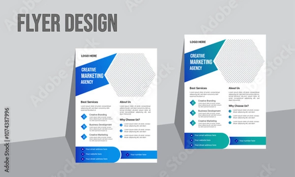 Obraz Modern business flyer design template with multiple color variation, annual report, poster, flyer in A4