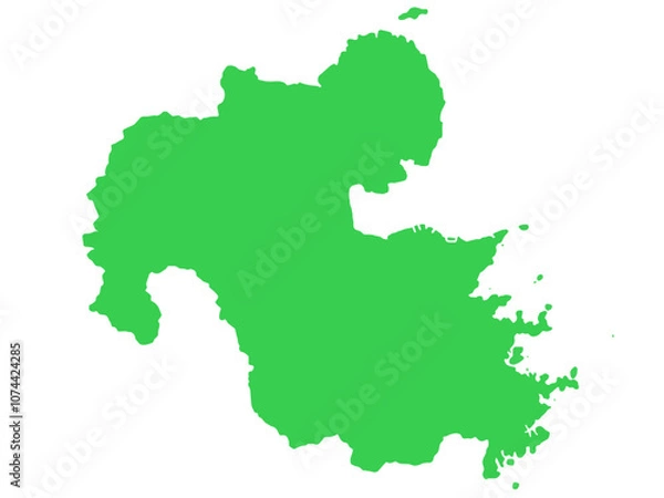 Obraz 少しゆるい大分県地図 フチなし 九州地方