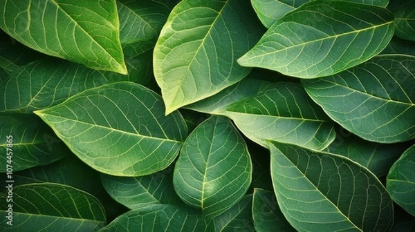 Fototapeta surface made of leaves with its delicate veins and vibrant green color