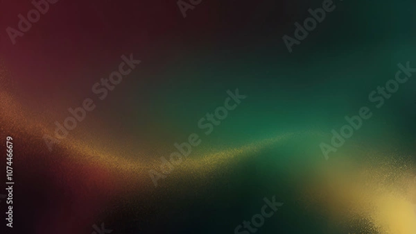Obraz neon Deep Burgundy, Forest Green, Gold glowing gradient background, a soft grainy noise texture with shimmering highlights and Smooth Transitions for a dynamic effect
