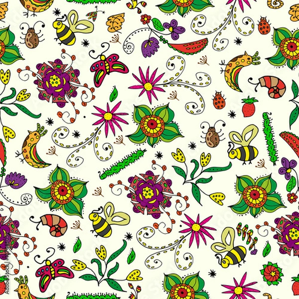 Fototapeta seamless floral pattern