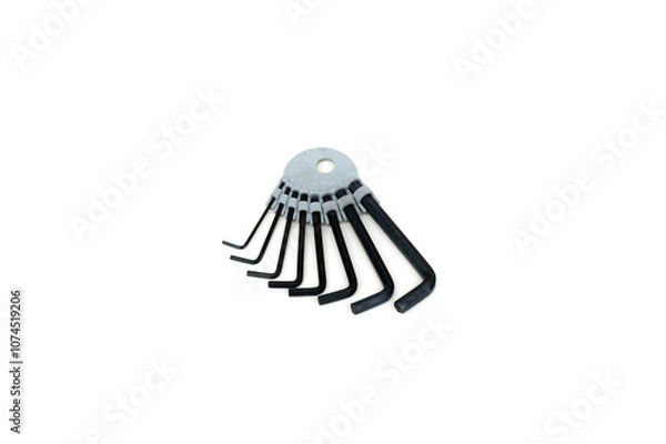 Obraz Hexagon wrench tool for mechanic isolated on white background.