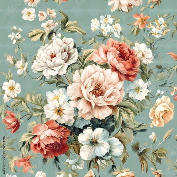 Obraz Vinatge Flower Wallpaper Botanical