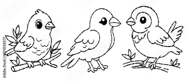 Obraz bird outline set  