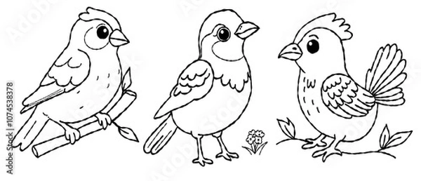 Obraz bird outline set  