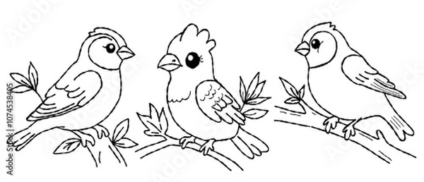 Fototapeta bird outline set  