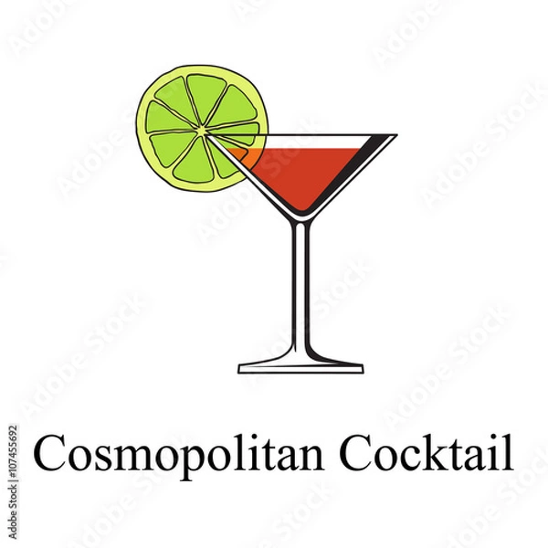 Obraz Cosmopolitan Cocktail. Vector illustration