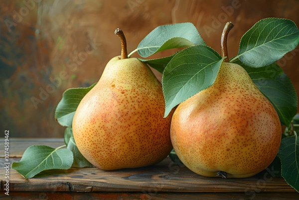 Obraz Pears on wooden table