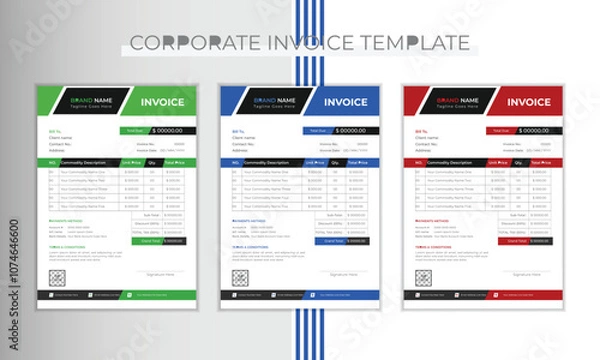 Obraz Invoice template design in vector