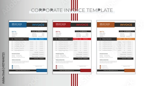 Obraz A4 size modern invoice layout design