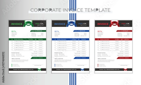 Obraz Invoice template design in vector