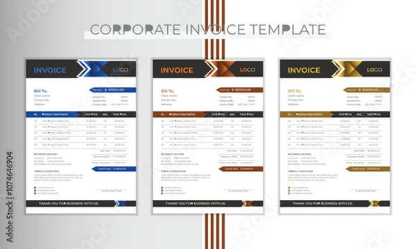 Obraz Simple & creative invoice template design in vector