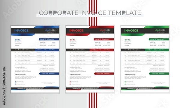 Obraz Simple invoice template design in vector
