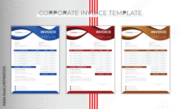 Obraz Elegant & Unique invoice template design in vector
