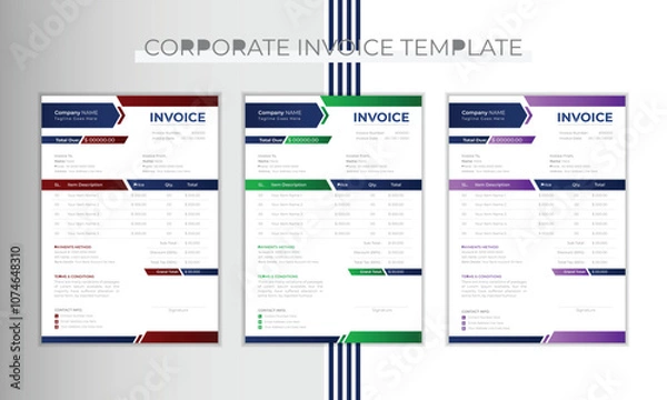 Obraz Attractive & Unique invoice template design in vector