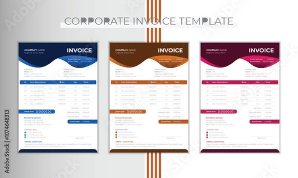 Obraz Modern & attractive invoice layout design in vector