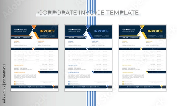 Obraz creative & Unique invoice template design in vector