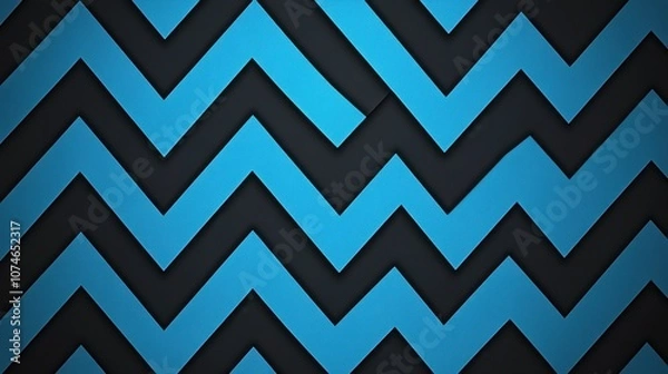 Fototapeta A striking abstract pattern featuring vibrant blue zig-zag lines against a dark background, creating a dynamic visual contrast.
