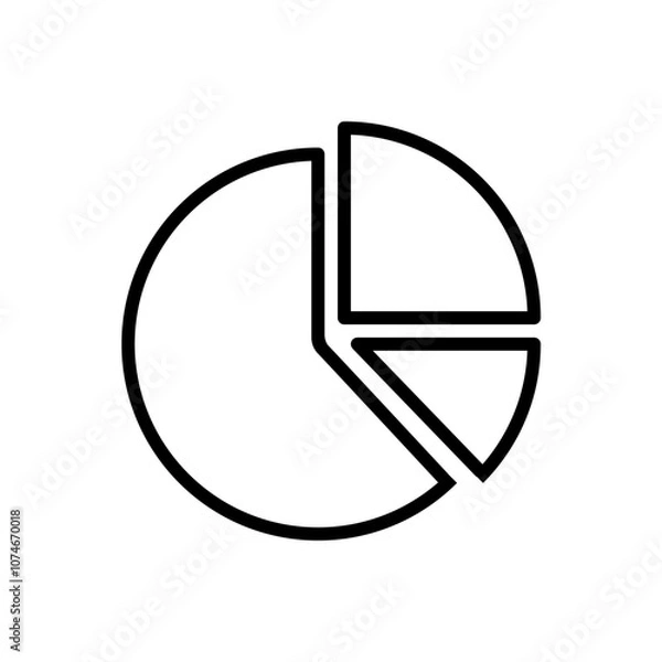 Fototapeta chart pie icon. Simple vector sign.