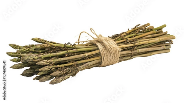 Obraz Bundle of asparagus spears isolated on transparent background