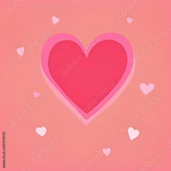 Obraz pink background with hearts