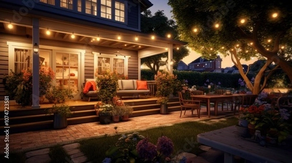 Fototapeta Cozy Backyard Evening