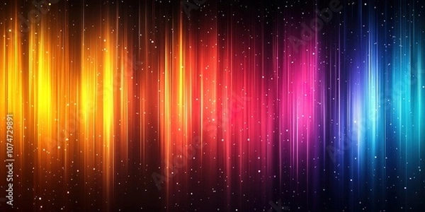 Obraz Vibrant Abstract Rainbow Color Background with Vertical Stripes and Glowing Lights – A Stunning Vector Design for Creative and Modern Visuals