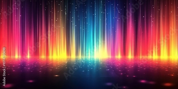 Fototapeta Vibrant Abstract Rainbow Color Background with Vertical Stripes and Glowing Lights – A Stunning Vector Design for Creative and Modern Visuals