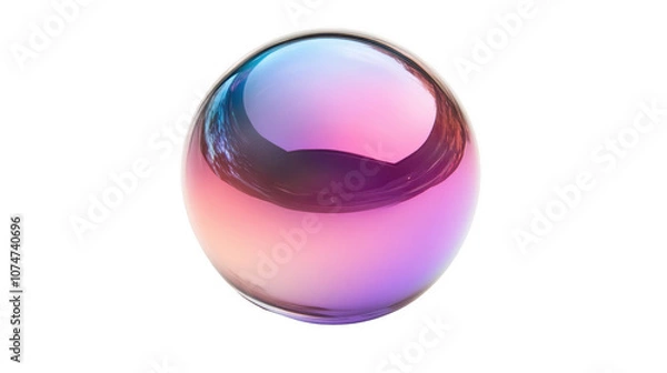 Obraz Iridescent Sphere Abstract Bubble Pink Purple Gradient Shiny Orb Reflective Surface Background