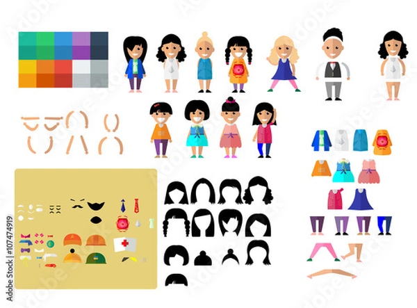 Obraz Flat Characters Set