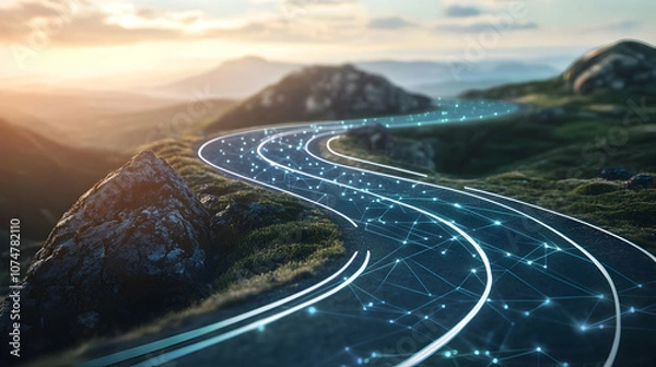 Fototapeta Digital Transformation Strategies: Modernizing Business Processes with a Digital Roadmap for Organizational Change-