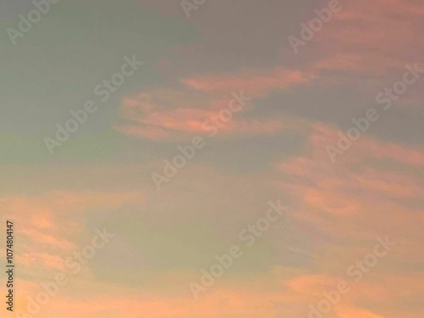 Fototapeta 水彩絵の具のような夕焼け空