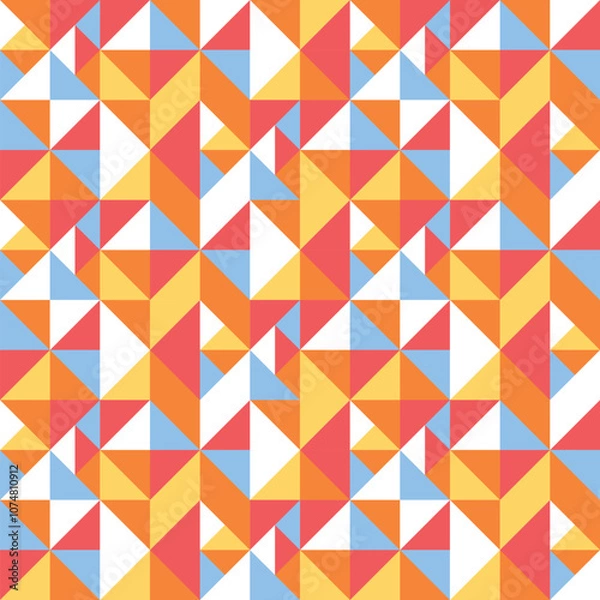 Fototapeta Colourful geometric triangle background. Abstract seamless pattern. Vector illustration