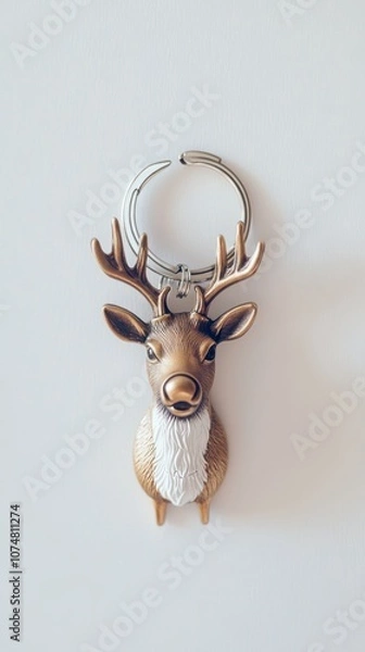 Fototapeta A decorative keychain featuring a stylized deer head design.