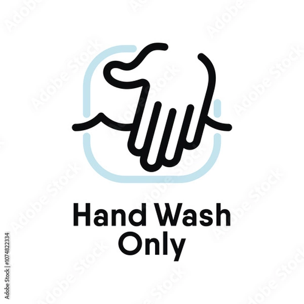 Fototapeta Hand Wash Only vector information sign