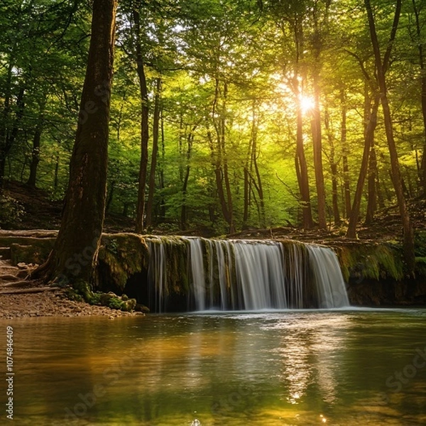 Obraz waterfall in the woods