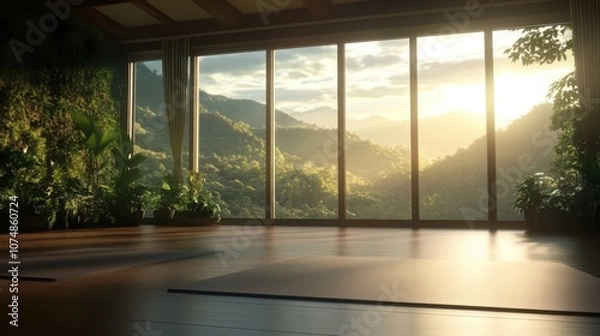 Fototapeta Transform your mind and body with yoga in a serene natural setting