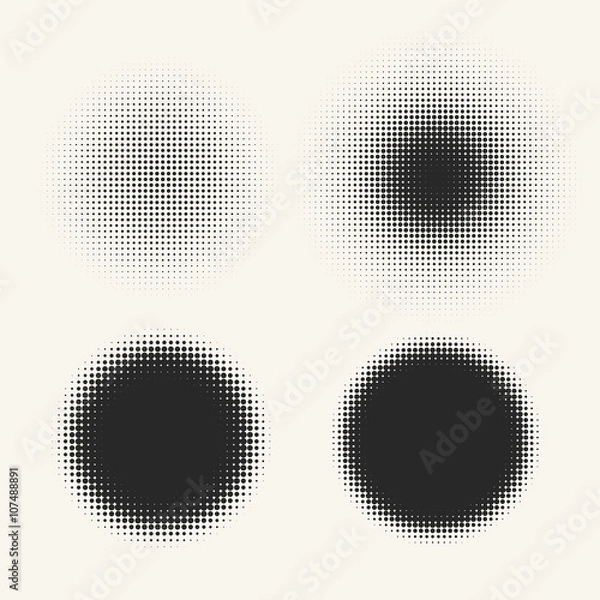 Fototapeta Abstract circle shapes with space for text. Halftone design elem