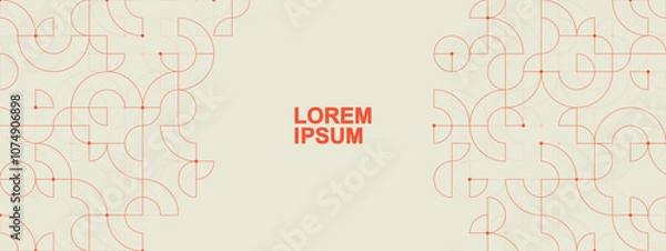 Obraz Bauhaus geometric pattern background. Vector abstract trendy bauhaus pattern for header, web banner, website, presentation