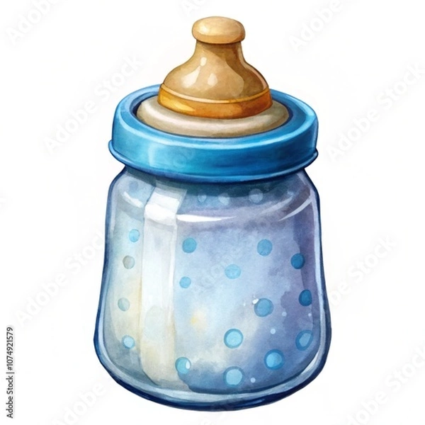 Fototapeta baby milk bottle isolated on a white background