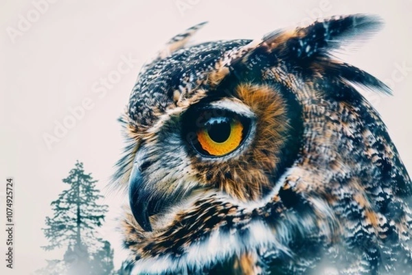 Obraz Majestic Owl in Enchanted Forest Setting
