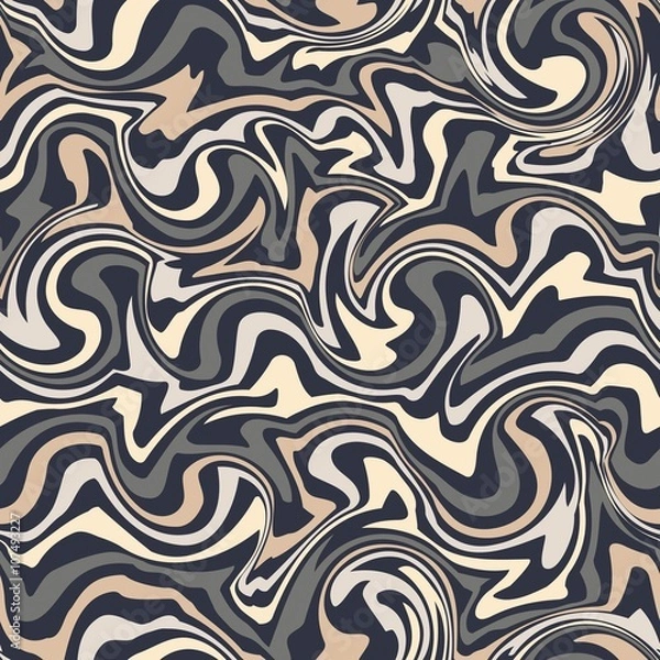 Fototapeta Vector seamless pattern, optical illusion geometric background.