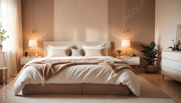 Fototapeta Photo modern style interior room 3d illustration