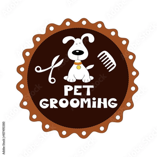 Obraz Pet grooming vector illustration